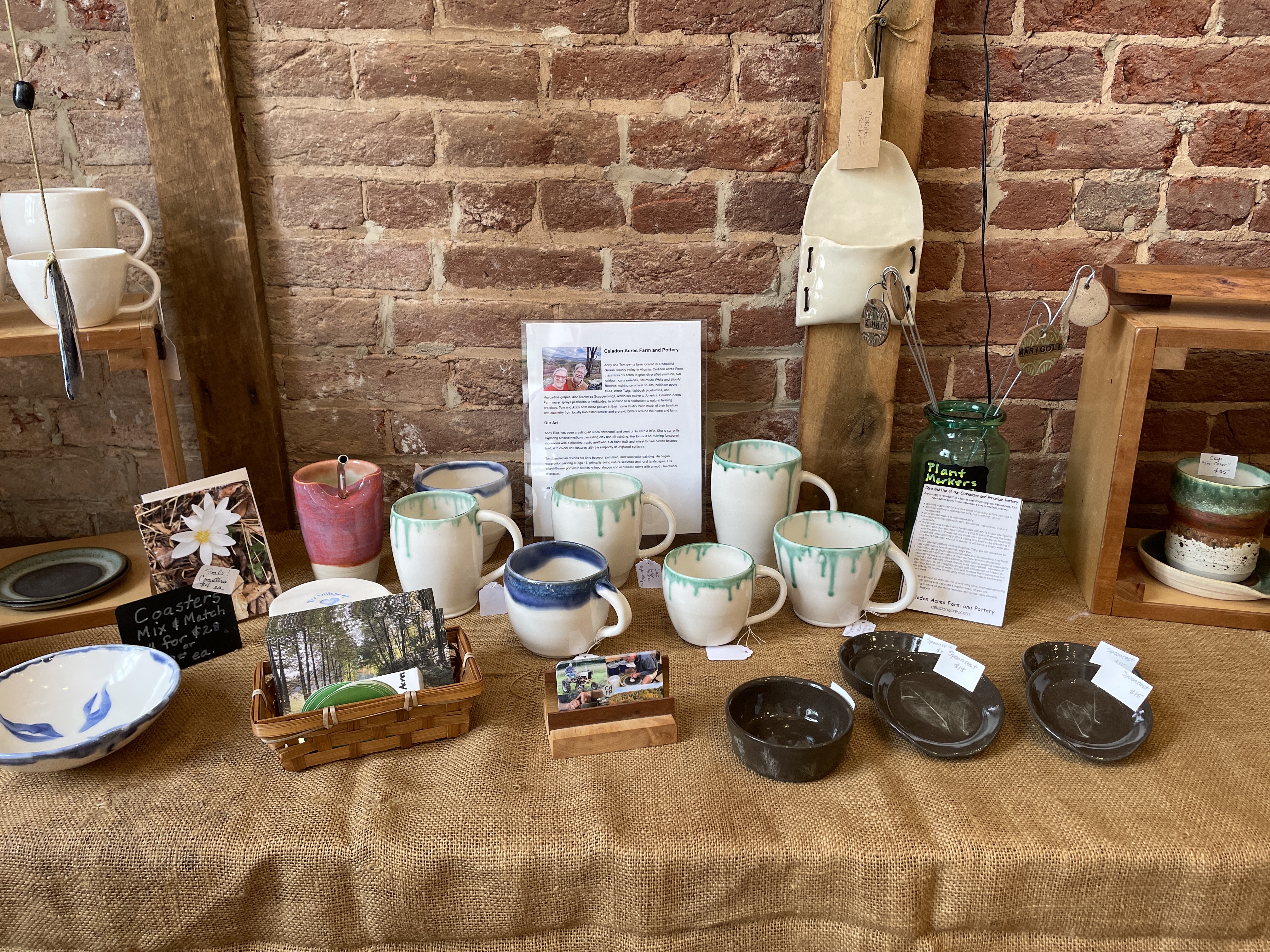 Abby and Tom pottery display